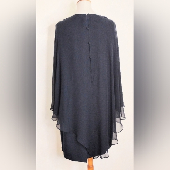 TERI JON NAVY SILK SPECIAL OCCASION DRESS NWT - Picture 6 of 12